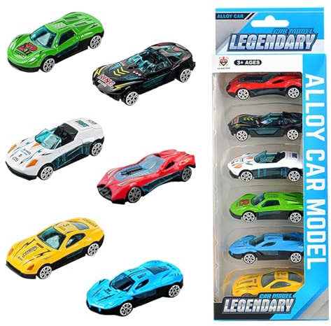 Eymobad 6 PCS Car Spielzeugauto Set, Kleine Autos, Car Spielzeugauto Set,Geburtstag Weihnachten Geschenke für Jungen Mädchen Kinder,Geburtstag Geschenk für Kinder ab 3-12Jahre
