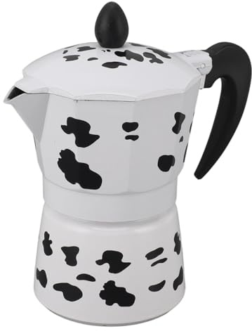 Cocoarm Caffettiera in Alluminio Color Mucca da Latte Caffettiera in Alluminio Prodotta a Mano Design Compatto e Portatile per la Casa, il caffè, l'ufficio, il Campeggio, i Viaggi, l'uso