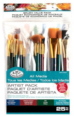 Royal & Langnickel 25 piece Artist Variety Brush Pack - All Media