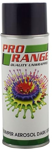 Pro Range Bumper Spray Dark Grey 400ml Aerosol Interior & Exterior Finish Smooth Nonporous Finish High Opacity Fast Drying For Bumpers & Plastic Trims