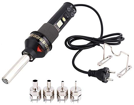 Yosoo Pistolet à air chaud, kit d'outils de soudure, station de soudure avec température contrôlée, pistolet à air chaud avec écran numérique à LED, 220 V, 450 W