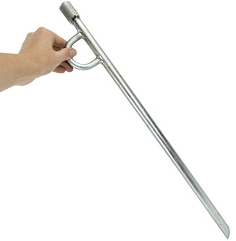 Narrowboat Mooring Spike With Loop Hammer Top, Length: 620 mm (2'), Galvanised Steel