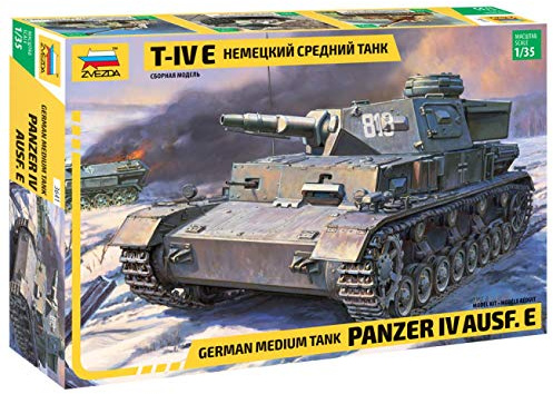 Zvezda 500783641 – 1:35 Panzer IV Ausf.E (Sd.Kfz.161) Germ., Model Building, Construction Kit, Standing Model Building, Hobby, Crafts, Plastic Kit, Unpainted