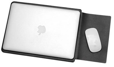 JUSTYOU ordinateur portable Apple étui de protection Sac d'ordinateur de souris intégrée Motif sac Portable simple, 33 cm, Noir