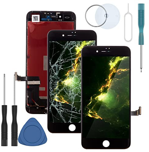 ZTR LCD Screen Replacement Fits iPhone 7 4.7 inch Display Full Complete Digitizer Assembly Frame Set Front Glass with Repair Tools Kit(Black)