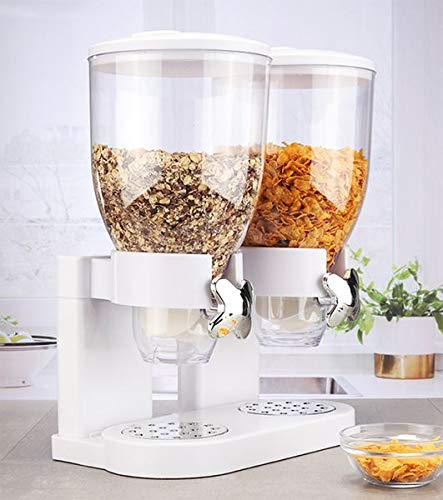 Gravidus praktischer Müslispender mit 2 Behältern je 3,5 Liter (Weiß)