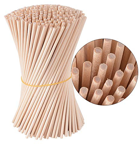 JNCH 300 Stück Holzstäbchen Rund Holzstäb 15cm zum Basteln Dübelstangen 3mm Bambusstäbe Rundholz Rattanstäbchen Holzstab Naturholz Rundstäbe für DIY Bastelbedarf Handwerk