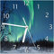 Wallario Design-Wanduhr Polarlicht in Schweden aus Glas, Motiv-Uhr Größe 20 x 20 cm, weiße Zeiger