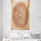 ABAKUHAUS Brown Mandala Wandteppich und Tagesdecke, Vintage Ethnische aus Weiches Mikrofaser Stoff Waschbar ohne Verblassen Digitaldruck, 140 x 230 cm, Braun-Ingwer-Beige