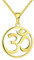 JO WISDOM Damen Kette Silber 925,Halskette Anhänger indische Yoga Om Ohm mit gelb vergoldet,Schmuck für Frauen