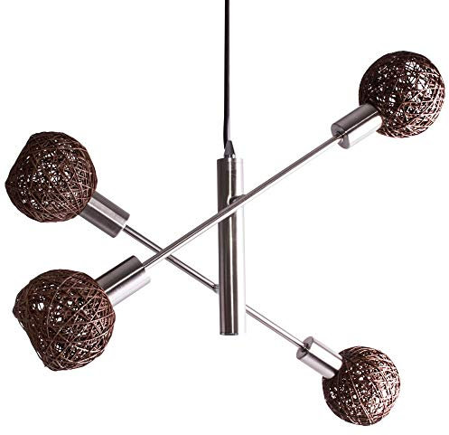 BRILONER Design Decken Hänge Lampe Wohn Zimmer Papier Geflecht Kugel Leuchte verstellbar 4814-042