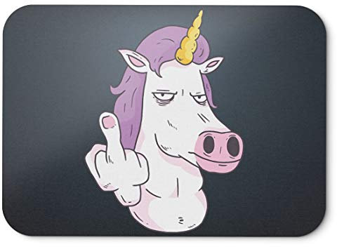 BLAK TEE Angry Unicorn Finger Mouse Pad 18 x 22 cm in 3 Colours Black