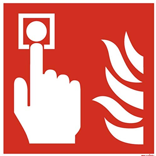 Brandmelder Feuermelder Symbol Schild Brandschutzzeichen 15x15 nachleuchtend | rot von MBS-FIRE