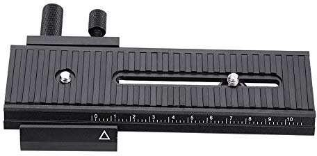 Control Deslizante de riel Control Deslizante de cámara Enfoque Macro de 2 vías con Tornillo de Montaje de 1/4 para Disparos en Primer Plano con Escala de precisión para Obtener un Enfoque rápido