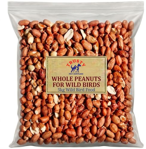 Peanuts for Wild Birds 5kg | Bird Peanuts & Wild Bird Food | Whole Premium Peanuts for Birds | High Energy Bird Nuts | Trusty Pet Supplies