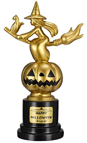 Toyvian 1Pc Beste Halloween Kostüm Trophäe, Harz Hexe Kürbis Goldene Trophäe Halloween Beste Kostüm Auszeichnung für Party