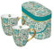 Paperproducts Design Henkelbecher 2er-Set, dekoriert, Magnesiumporzellan, 350 ml (Pavone Turkquoise)