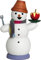 Kuhnert Rauchmann/Räucherfigur aus Holz - Schneemann mit Bratapfel - ca. 13 cm - Made in Germany