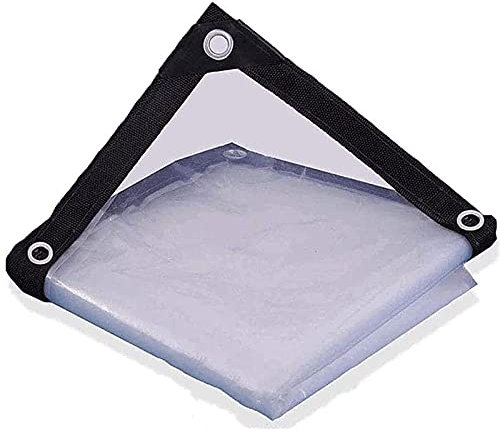 DKLE 3x1m Abdeckplane Transparent mit öSen, Zeltplane Wasserdicht Gewebeplane mit Ösen Plane Regenfest,Transparent