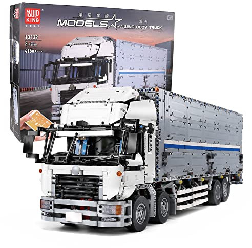 Mould King 13139 Fernbedienung Und App Dual Control Mobile Wing Booy Truck, EIN Modellbaustein Eines Wildcard Container Trucks Mit Motoren, Kompatibel Mit Technologie Flügelaufbau LKW