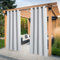 PONY DANCE Cortina de Exterior Impermeable Cortinas de Exterior para Porche/Terraza/Pergolas de Jardin Cortinas Exteriores Blancas Cortinas Opacas con Ojales, Blanco Gris, 2 Piezas, 132x213 cm