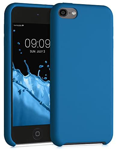 kwmobile Carcasa Compatible con Apple iPod Touch 6G / 7G (6a y 7a generación) - Funda Protectora de Silicona - Case Trasero en Azul Arrecife