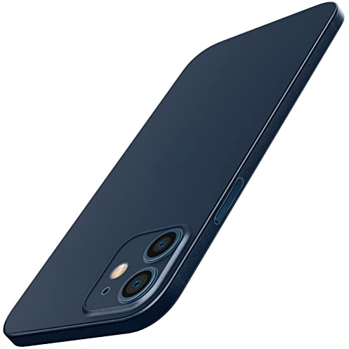 JETech Ultra Slim Case for iPhone 12, 6.1-Inch, Camera Lens Cover Full Protection, Lightweight, Matte Finish PP Hard Minimalist Case, Support Wireless Charging (Navy)