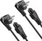 QYD (2 Piezas 1,8 m) C5 Cable de alimentación 3 Pines Laptop Adaptador Cloverleaf Cable reemplazo para Cable Originales Monitor TV Impresoras HP Epson Canon Laptop Cargadores de Ordenador portátil