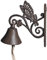 Door Bell Cast Iron Door Knocker Hanging Door Chime Wall Mounted Butterfly Bracket Doorbell with Rope Handle Pull Spring Summer Garden Gift