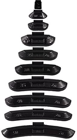DWEEKIY Premium Zink Schlaggewichte SCHWARZ - 50 Stück x 5 Gramm für Stahlfelgen Typ 84 B - Art.-Nr. 083085 05