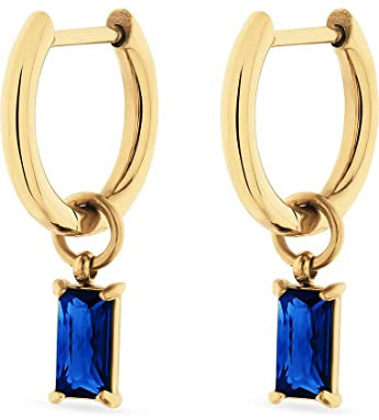 FAVS Damen-Creolen Edelstahl Zirkonia One Size, Blau 32021783