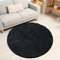 Miovani Hochflor Teppich Rund 120 cm Anthrazit - Besonders weicher Shaggy Teppich in vielen Farben & Größen für Dein gemütliches Zuhause - Teppich Wohnzimmer & Schlafzimmer