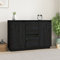 ZHOUMIN Sideboard, Kommode Schlafzimmer, Komodenschrank, Flur Möbel, Apothekerschrank, Wohnzimmerschrank, Flur Schrank, Beistellschrank, Schwarz 111x34x75 cm Massivholz Kiefer