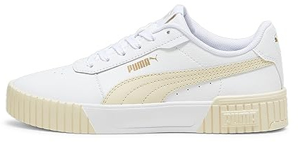PUMA Damen Carina 2.0 Turnschuhe, Puma White Sugared Almond Puma Gold, 40 EU