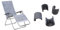 Lafuma Mobilier Badetuch für Relax Liegestühle, 100% Baumwolle, Farbe: Iroise, LFM2972-9302 & 4 Fußschoner für Relax-Liegestühle, 20 mm Durchmesser, Anthrazit, LFM2843-1229