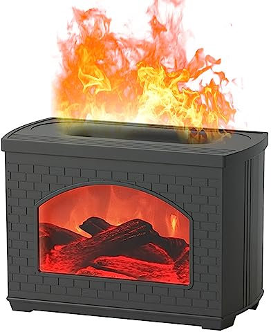 Kavolet Flammenaroma-Diffusor für ätherische Öle, 270ml Luftbefeuchter, Aroma Diffuser, Wasserlos Automatische Abschaltung, Aromatherapie-Luftbefeuchter für Zuhause, Schlafzimmer, Büro