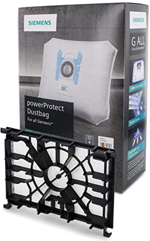 DEKAROX 1 x Motorschutzfilter + 4 x Staubsaugerbeutel Typ G All für Bosch Siemens 577117 00577117 + 17000816 für Staubsauger wie Q4.0 Q5.0 Q8.0 Z3.0 Z4.0 Z7.0 GL-30 GL-40 Super XS dino e synchropower