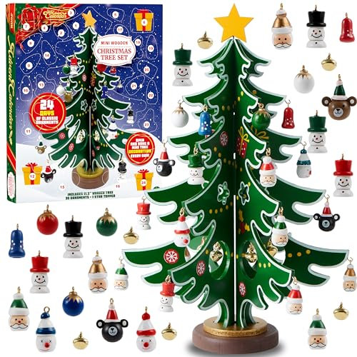 JOYIN Calendario dell'avvento natalizio 2024, 24 giorni, con albero di Natale, 24 ornamenti per ragazzi, ragazze e bambini, regali di Natale, regali di Natale, calendario per conto alla rovescia