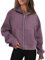AUTOMET, Felpa con cappuccio da donna con zip, giacca in pile oversize, abiti alla moda per l'autunno e l'inverno, Viola scuro., X-Large