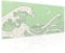 Matcha Green White Japanese Anime Gaming Mouse Pad XL Cute Kawaii Sage Aesthetic Wave Extended Large Desk Mat Non-Slip Rubber Base Stitched Edge Keyboard Mousepad for PC Office Laptop, 31.5×11.8 inch