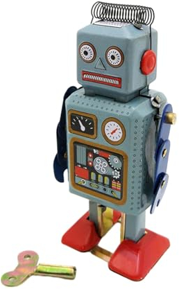 Ronyme Aufziehbares Spielzeug aus Weißblech, Laufroboter, handgefertigtes Vintage-Uhrwerk-Spielzeug, Sammlerstücke für Heimdekoration, Party-Geschenk für