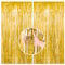 Lametta Vorhang Gold, 2 Stück Metallic Folie Fransen Lametta Vorhänge, Streamer Tinsel Curtain Photo Booth Backdrop für Geburtstag Babyparty Abschlussfeier Hochzeit Weihnachten Partydeko(1m x 2m)