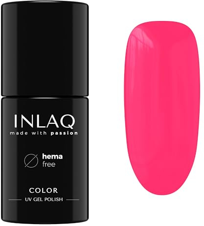 INLAQ® Gel Nail Polish UV - Pastel Shades - Long Lasting Varnish Gel in Different UV LED Colors - Sweet Candies Collection - Color Power Pink 6 ml