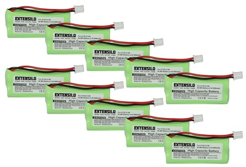 EXTENSILO 10x Batterie Compatible avec Siemens Gigaset AL110a | A260 TRIO, A265, A345, AL110 téléphone fixe sans fil (850mAh, 2,4V, NiMH)