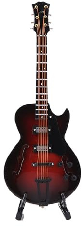 Miniatur-Gitarren-Replik mit Stand und Fall, Perfektes Weihnachts-und Geburtstags für oder Musiker Freunde (14cm-Modell)