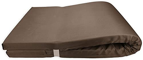 Acomoda Textil - Colchón Tumbona Impermeable. Cojín 180x60x6 cm, Desenfundable, Cómodo y Elegante. Ideal para Jardín, Playa, Piscina, Balcón y Terraza. (Marrón, 2)