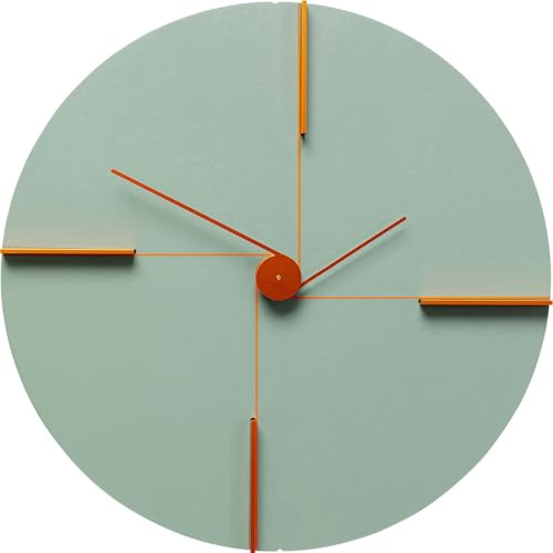 Kare Design Wanduhr Felice, Grün, 30 cm Durchmesser, Uhr, Modern, Minimalistisch, Aluminiumgestell, Quarzuhrwerk, Wandmontage, Batterie Nicht im Lieferumfang enthalten