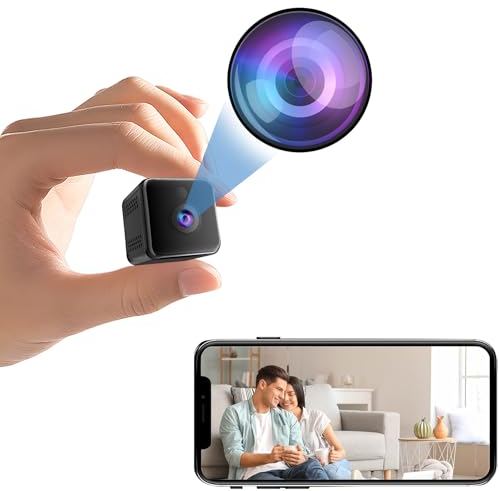OBEST Telecamera Nascosto Wifi Interno 4K Mini Telecamera Magnetica,Telecamera Videocamera Sorveglianza Senza Fili con Trasmissione in Tempo Reale e Visione Notturna Per Auto/Casa/Nascosto Cam