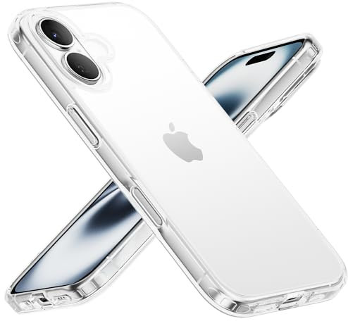 MobNano Durchsichtig Hülle für iPhone 16, Dünn Stoßfest Bumper Crystal Clear Schutzhülle, Anti Gelb Kratzfeste Handyhülle Transparent Rückseite iPhone 16 Case -Transparent TRAN
