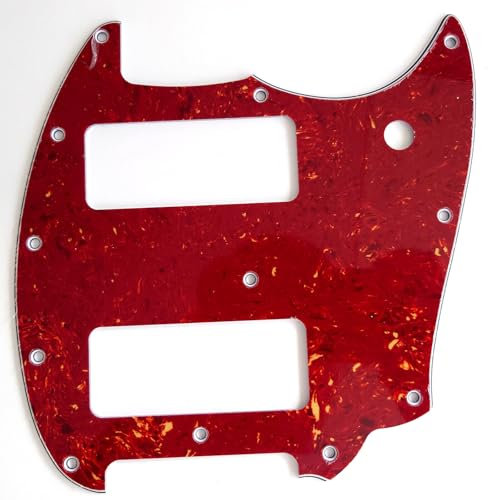 Für Fender Offset Series Mustang P90 Style Gitarre Schlagbrett Ersatzteile (3-4 Schichten Schildkröte Weinrot)